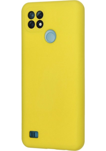 Realme C21 Kılıf Nano Içi Kadife Silikon - Sarı - YKD1626-4253