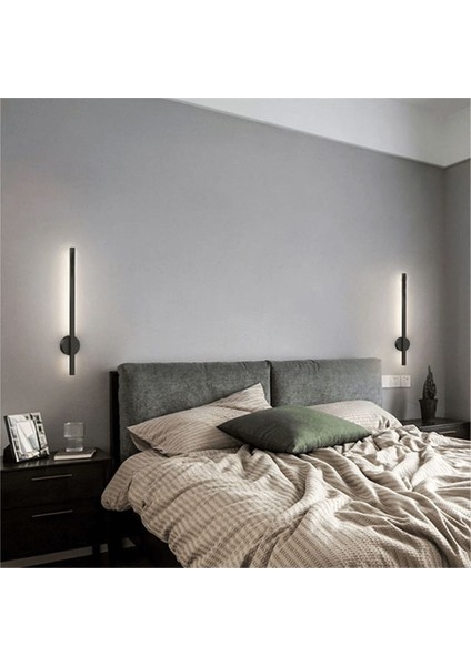 Şık Siyah Modern LED Duvar Aplik, Iç Mekan 3000K, Enerji Tasarruflu ve Kullanışlı