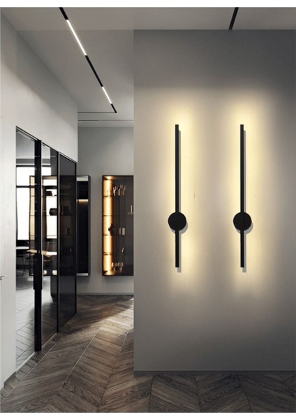 Şık Siyah Modern LED Duvar Aplik, Iç Mekan 3000K, Enerji Tasarruflu ve Kullanışlı fiyatları