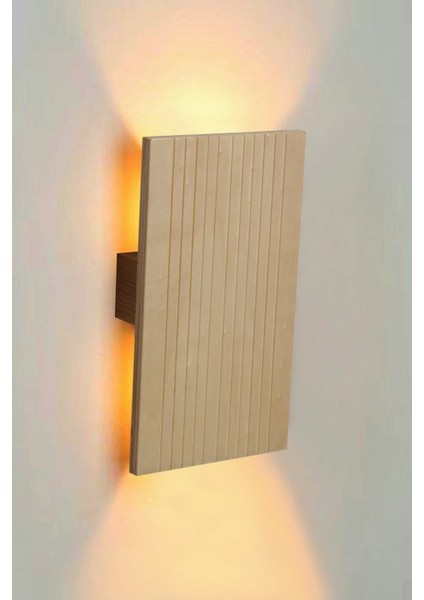 Kahverengi Yansıtmalı Çift Yönlü Ahşap Duvar Aplikası, Şık ve Şık Tasarım.