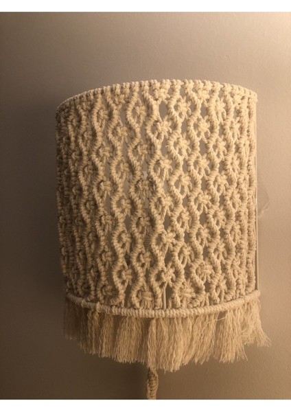 El Yapımı Bej Makrome Duvar Lambası, Şık ve Doğal Dekoratif Aydınlatma fiyatları