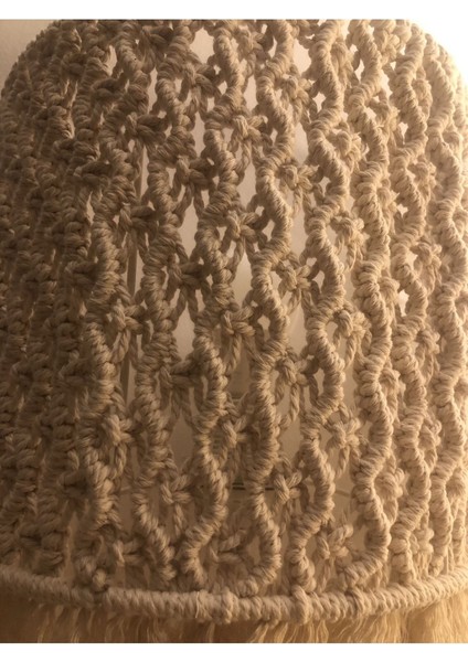 El Yapımı Bej Makrome Duvar Lambası, Şık ve Doğal Dekoratif Aydınlatma fırsatları