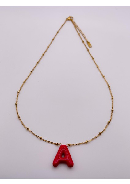 Çelik Kolye A Harfli Kolye Renkli Balon Harf Kolye modelleri