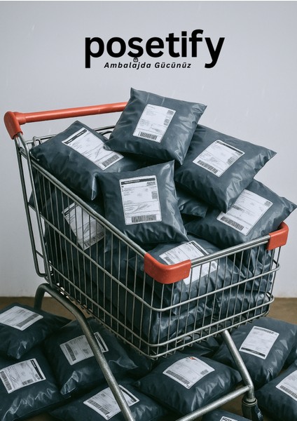 Gri Cepsiz Kargo Poşeti 45X55+5 cm | Yapışkan Bantlı Kargo Zarfı | 10000’LI E-Ticaret Poşeti