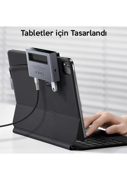 Baseus Magic Çok Fonksiyonlu Klipsli Type-C Hub 6in1 (Usb3.0+Sd+Tf+Hdmı+Type-C+3.5m - YKD7955-6613