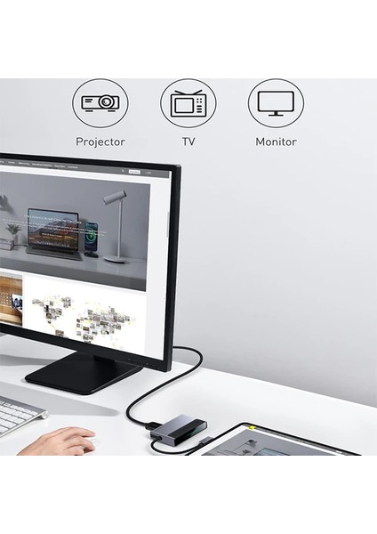 Baseus Magic Çok Fonksiyonlu Klipsli Type-C Hub 6in1 (Usb3.0+Sd+Tf+Hdmı+Type-C+3.5m - YKD7955-6613