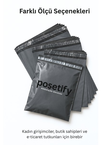 Gri Cepsiz Kargo Poşeti 45X55+5 cm | Yapışkan Bantlı Kargo Zarfı | 10000’LI E-Ticaret Poşeti