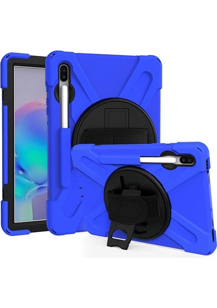 Ally Sm Galaxy Tab S6 10.5 T860 Shockproof 3 Katmanlı Standlı Zırh Kılıf Kalem - YKD4943-8018