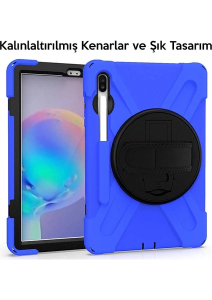 Ally Sm Galaxy Tab S6 10.5 T860 Shockproof 3 Katmanlı Standlı Zırh Kılıf Kalem - YKD4943-8018
