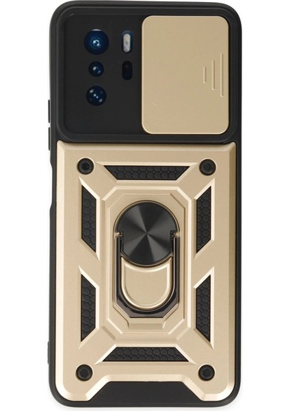 Xiaomi Poco X3 Gt Kılıf Pars Lens Yüzüklü Silikon - Gold - YKD1720-5214