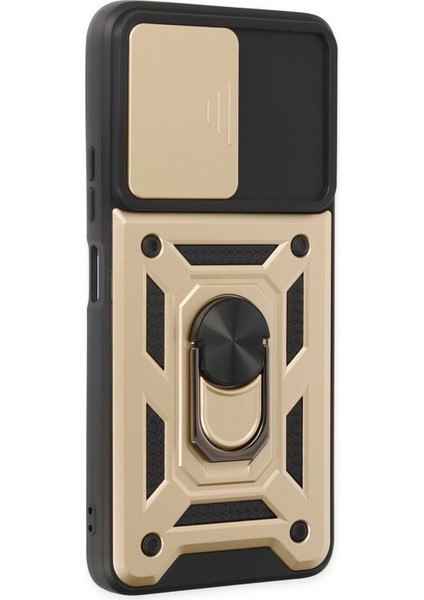Xiaomi Poco X3 Gt Kılıf Pars Lens Yüzüklü Silikon - Gold - YKD1720-5214