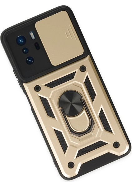 Xiaomi Poco X3 Gt Kılıf Pars Lens Yüzüklü Silikon - Gold - YKD1720-5214