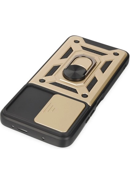 Xiaomi Poco X3 Gt Kılıf Pars Lens Yüzüklü Silikon - Gold - YKD1720-5214