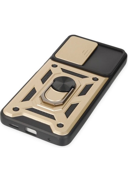 Xiaomi Poco X3 Gt Kılıf Pars Lens Yüzüklü Silikon - Gold - YKD1720-5214
