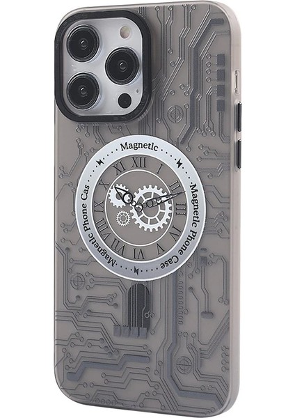 iPhone 14 Pro Max Kılıf Apollo Magneticsafe Desenli Kapak - Apollo Siyah - 1 - YKD3191-2409
