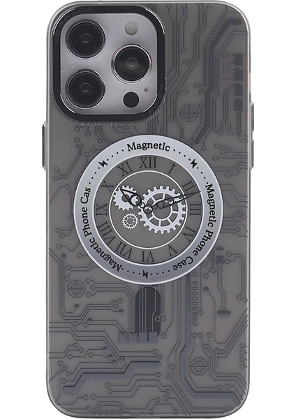 iPhone 14 Pro Max Kılıf Apollo Magneticsafe Desenli Kapak - Apollo Siyah - 1 - YKD3191-2409