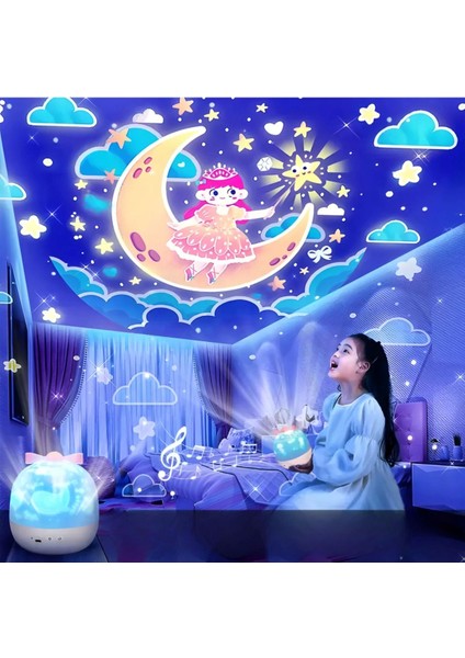 Rüya Dünyası Çok Figürlü Galaksi Projektör ve Gece Lambası, Renkli ve Eğlenceli