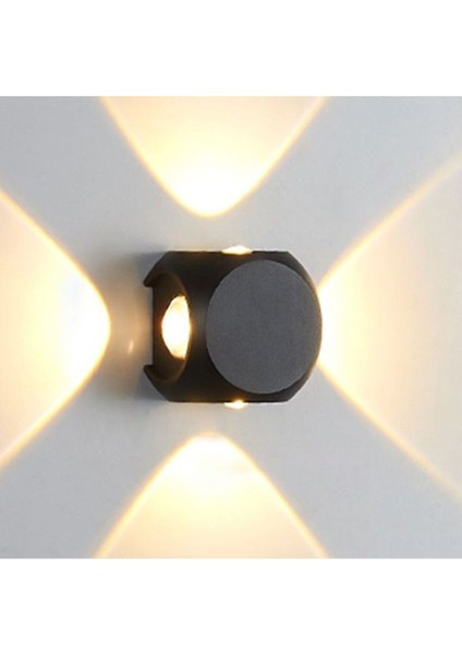 4W 3000K Günışığı LED Aplik, Iç ve Dış Mekan, Elektrikli Duvar Aplik Siyah fiyatları