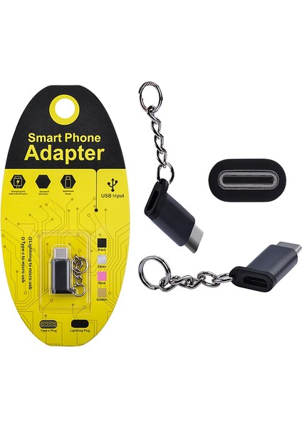 Mikro USB To Type C Dönüştürücü Çevirici Anahtarlıklı BAŞLIK-(1903) - YKD8775-4300