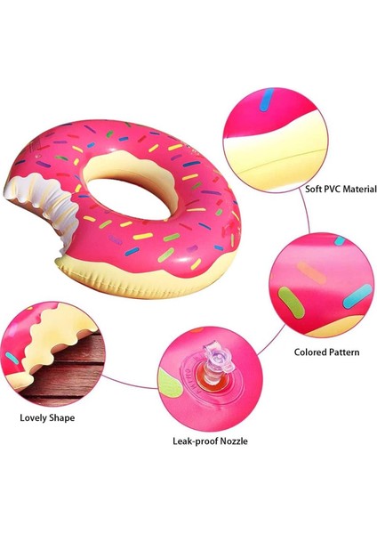 Pembe Şişme Donut Simit 107 cm Tutmalı, Deniz Temalı, Eğlenceli ve Renkli Tasarım modelleri