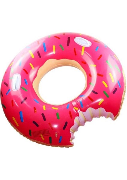 Pembe Şişme Donut Simit 107 cm Tutmalı, Deniz Temalı, Eğlenceli ve Renkli Tasarım