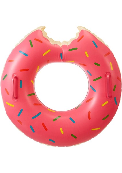 Pembe Şişme Donut Simit 107 cm Tutmalı, Deniz Temalı, Eğlenceli ve Renkli Tasarım