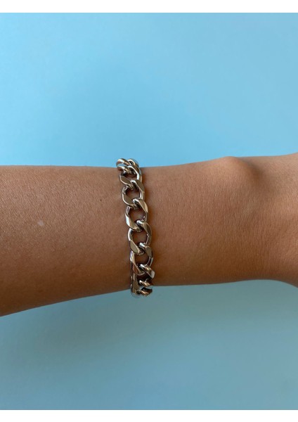 Xuping Geniş Aralıklı Kalın Silver Zincir Bileklik modelleri