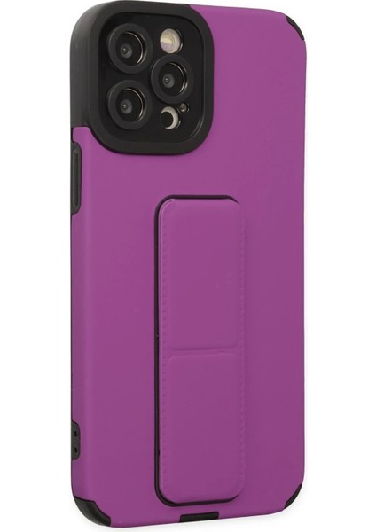 Newface iPhone 12 Pro Max Kılıf Mega Standlı Silikon - Mor fiyatları