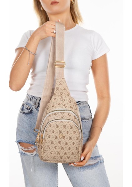 Desenli Kadın Çapraz Tek Kol Göğüs ve Omuz Sırt Çantası-Crossbody Bag