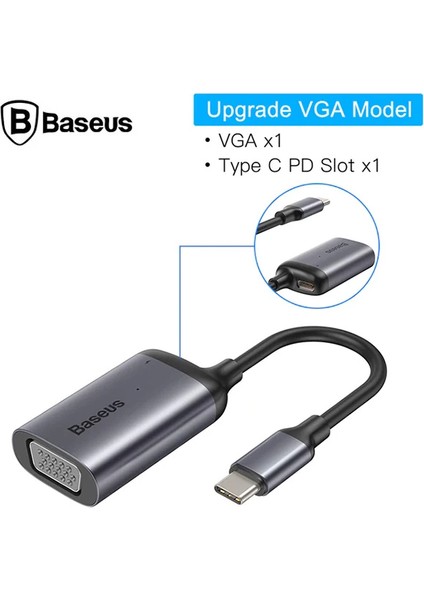 Baseus Enjoyment Series Type-C To VGA Hub Çevirici ADAPTÖR-(1903) - YKD9816-7410
