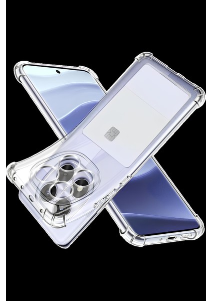 Xiaomi Redmi Note 14 Pro 4g Kılıf Kartlıklı Kamera Çıkıntılı Şeffaf Darbe Korumalı Kart Bölmeli Kapak