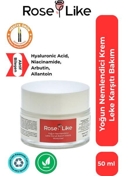 Yoğun Nemlendirici Krem Leke Karşıtı Etkiyle 50 ml Vegan Formül Karma Cilt Tipine Özel