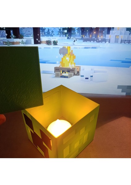 Yeşil Minecraft Creeper Tealight LED Lamba, Şık ve Enerjik Dekorasyon Seçeneği fiyatları