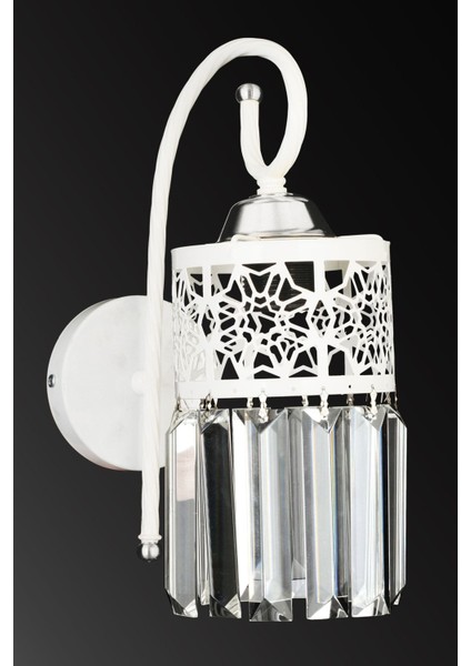 Şık Beyaz Krom Aşağı Bakan Kristal Taşlı Aplik, Zarif ve Parlak Tasarım fiyatları