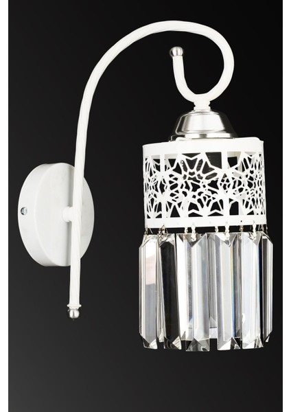 Şık Beyaz Krom Aşağı Bakan Kristal Taşlı Aplik, Zarif ve Parlak Tasarım modelleri