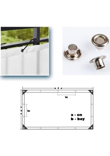 Balkon ve Bahçe Kullanımına Uygun 1x2 Metre Tente ve Korkuluk Branda Seti fırsatları