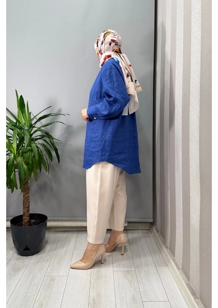 Keten Gömlek Saks 25YGSTNK4056 fiyatları