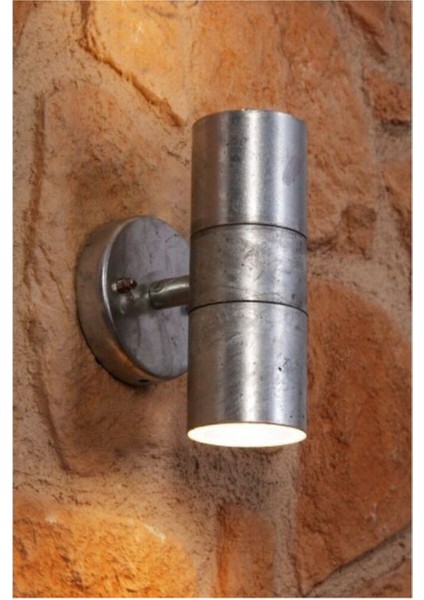 Eskitme Gri Çift Taraflı Iç-Dış Mekan Plastik Kasa Aplik Bahçe Duvar Armatürü