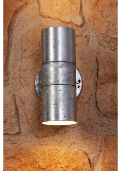 Eskitme Gri Çift Taraflı Iç-Dış Mekan Plastik Kasa Aplik Bahçe Duvar Armatürü