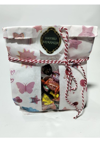 100 Adet 13X21 Bayram Temalı Pencereli Kutu ve Ambalaj Hediye Paketi Şeker Lokum Poşeti fırsatları
