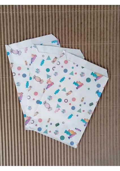 25 Adet Şeker Desenli Hediye Paketi Harçlık Çikolata Paketleme Kağıdı 13X18 fırsatları