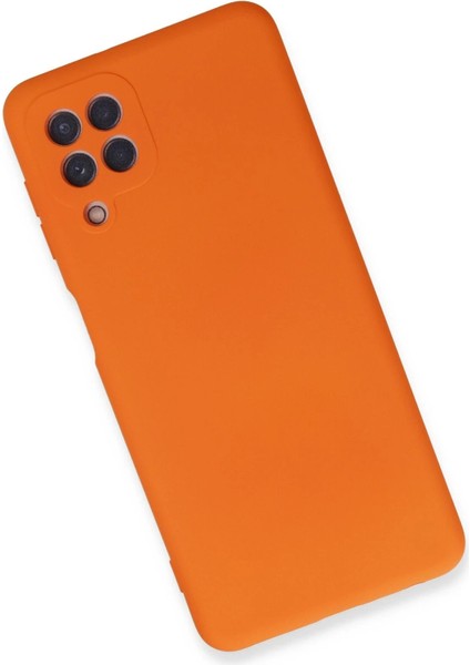 Samsung Galaxy A22 Kılıf Nano Içi Kadife Silikon - Turuncu - YKD9369-9795