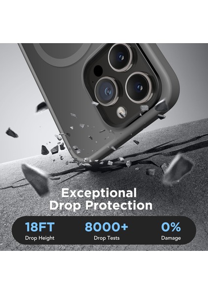 iPhone 16 Pro Max Uyumlu Kamera Korumalı Magsafe Wireless Şarj Özellikli Mat Silikon Kılıf