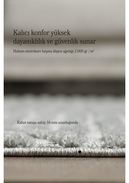 Modern Trend Tasarım Yumuşak Dokulu Özel Ebat Kesim Overloklu Jüt Taban Makine Halısı Gri fırsatları