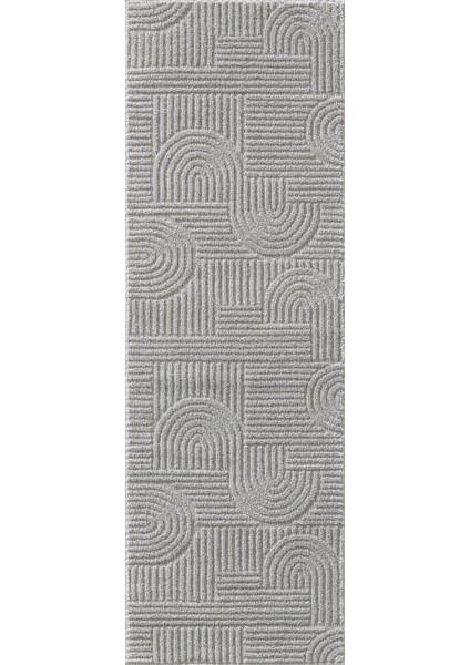 Modern Trend Tasarım Yumuşak Dokulu Özel Ebat Kesim Overloklu Jüt Taban Makine Halısı Gri indirimleri