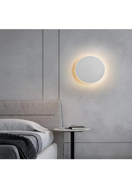 Modern Ahşap Yuvarlak LED Aplik, Renk Ayarlı, 12W, IP65, Şık ve Fonksiyonel Aydınlatma