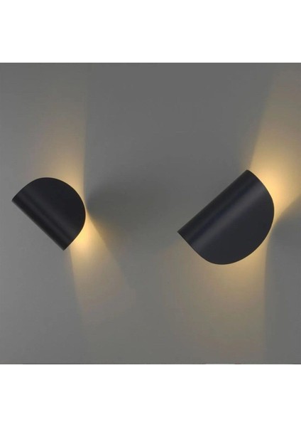 3W Modern Ledli Hareketli Mafsallı Siyah Duvar Aplik 3000K