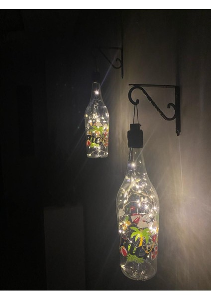 Çok Renkli Cam Şişe Aplik Peri Ledli, Dekoratif ve Şık Tasarım