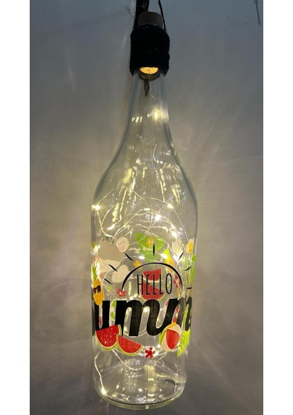 Çok Renkli Cam Şişe Aplik Peri Ledli, Dekoratif ve Şık Tasarım modelleri