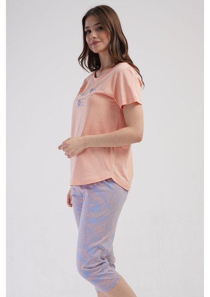 Pamuklu Kadın Kısa Kol Kaprili Pijama Takım , 409040 fiyatları